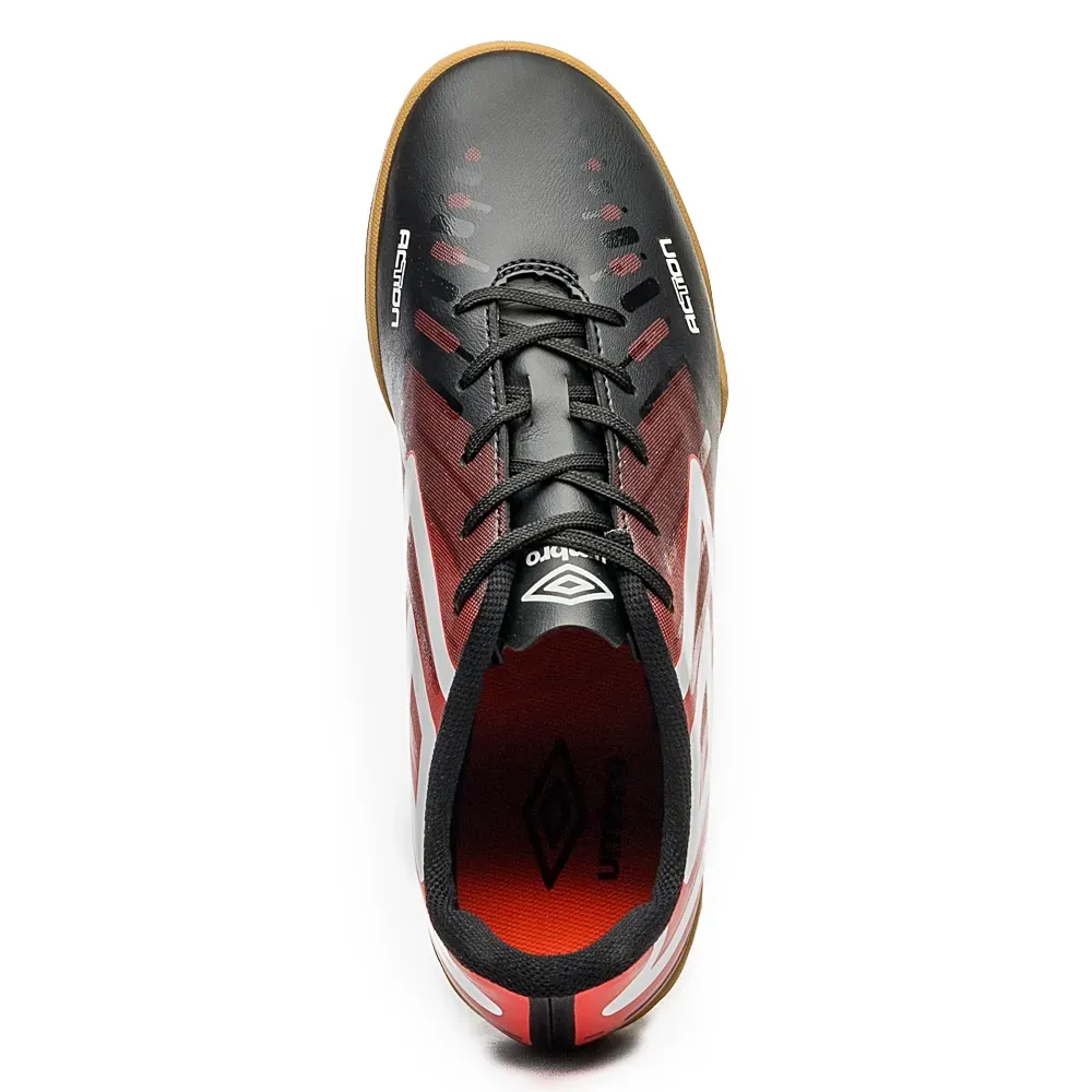 Umbro Chuteira ACTION U01FB00250-142 PretoVermelhoBranco Sint -4-